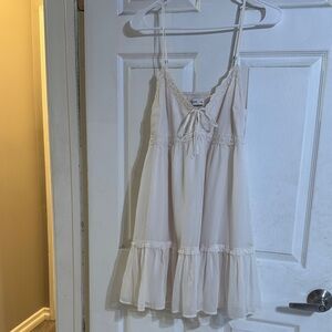 Elegant Cream Lace Trim dress